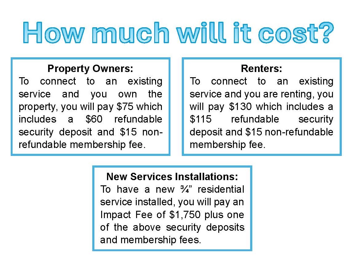Costs to connect service or have new service installed